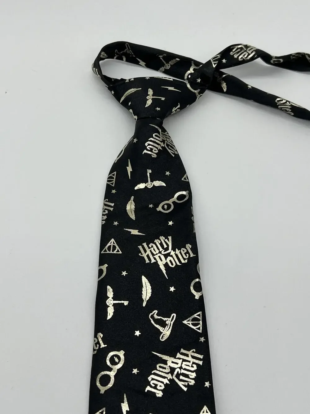Harry Potter Tie Boys One Size Black Satin Pretied Neck Tie Wizarding World